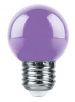 Лампа Feron LB-37 G45 1Вт Е27 шарик,фиолетовый